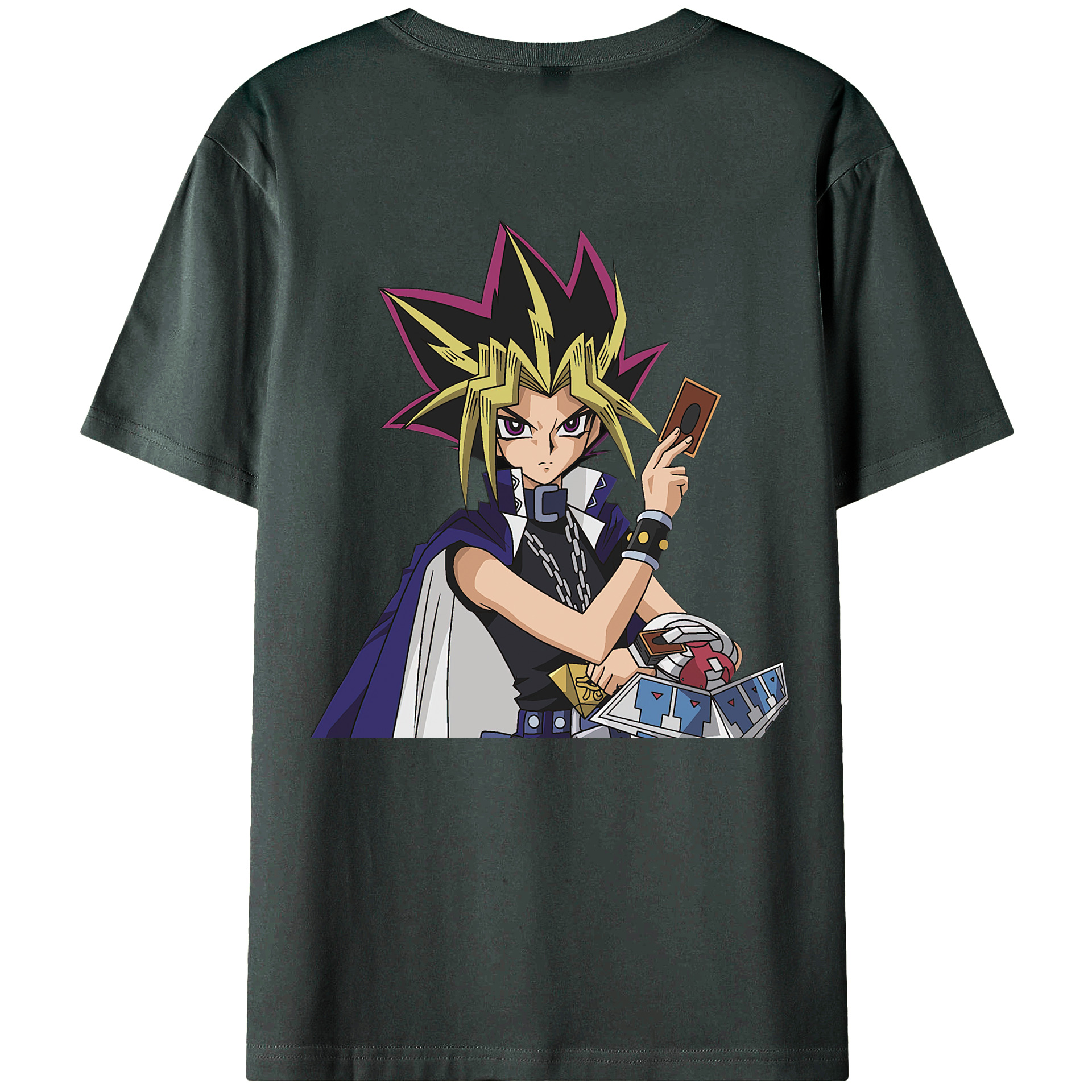 （画像用） 遊☆戯☆王 Yu-Gi-Oh! 綿100％ メンズ半袖Tシャツ（バックプリント） 通気性